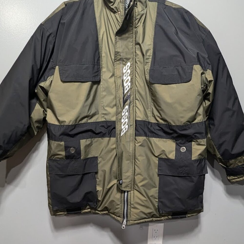 Boss Men's Puffer Jacket - Black and Olive